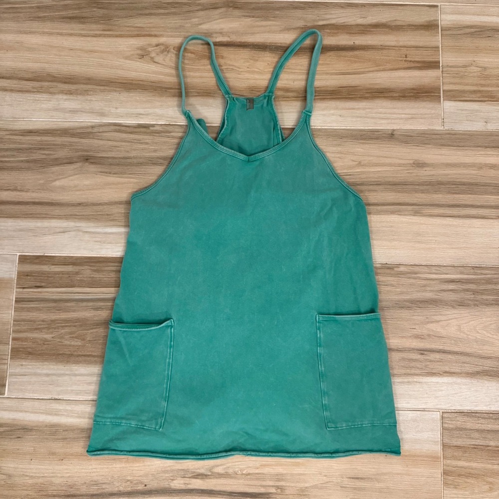 Free People FP Movement Hot Shot Mini Dress Green Active Skort Romper Small